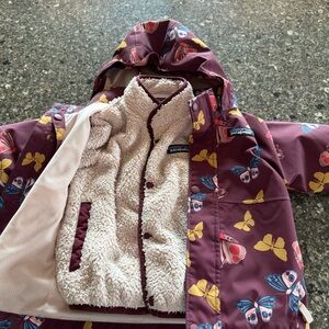 Patagonia Maroon Jacket with Butterfly Print